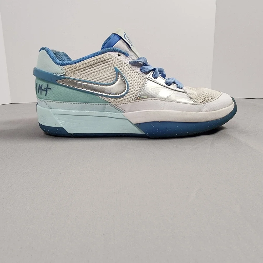 Nike Ja 1 GS Day One Blue White Silver Kids Basketball Shoes FJ1266-400 Size 7Y
